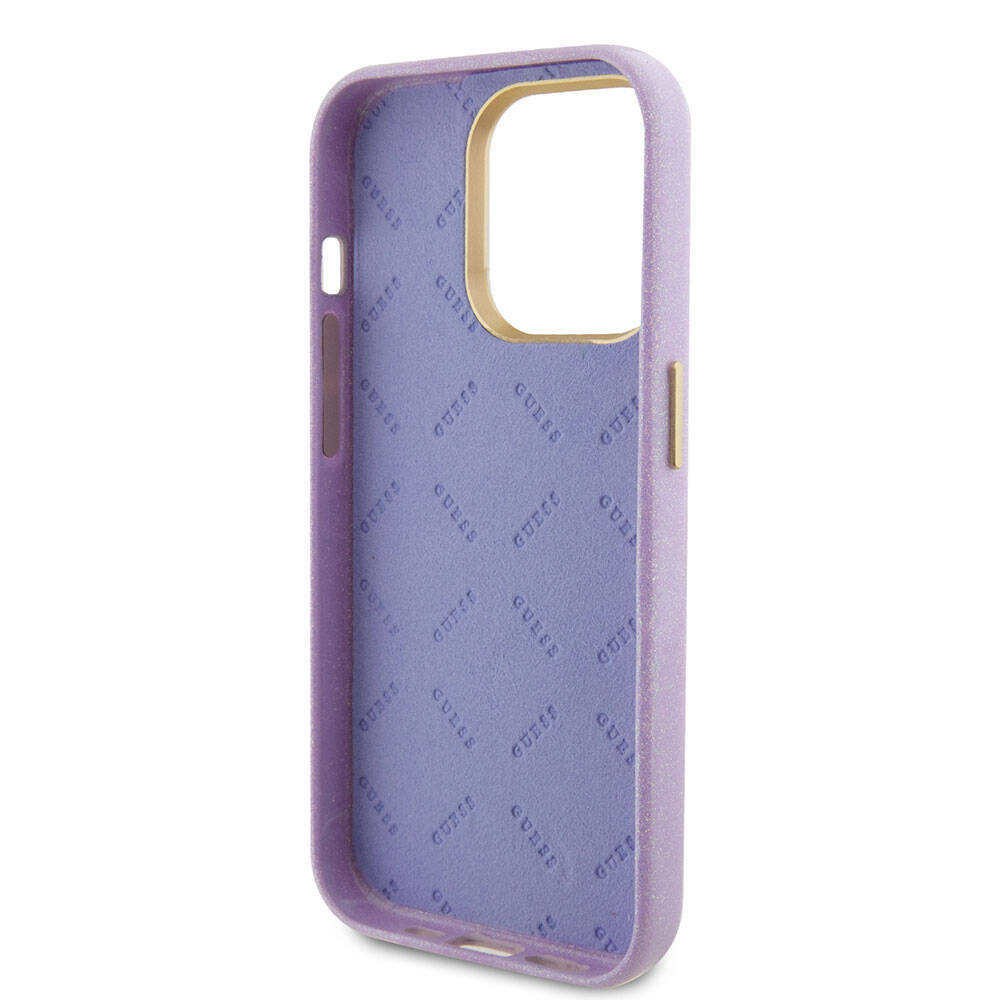 iPhone 15 Pro Kılıf Guess Orijinal Lisanslı Yazı Logolu Glitter Glossy Script Kılıf