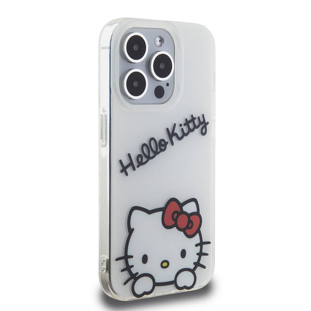 iPhone 15 Pro Kılıf Hello Kitty Orijinal Lisanslı Askılı Yazı ve İkonik Logolu Daydreaming Kılıf