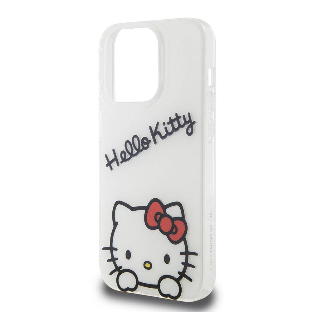 iPhone 15 Pro Kılıf Hello Kitty Orijinal Lisanslı Askılı Yazı ve İkonik Logolu Daydreaming Kılıf