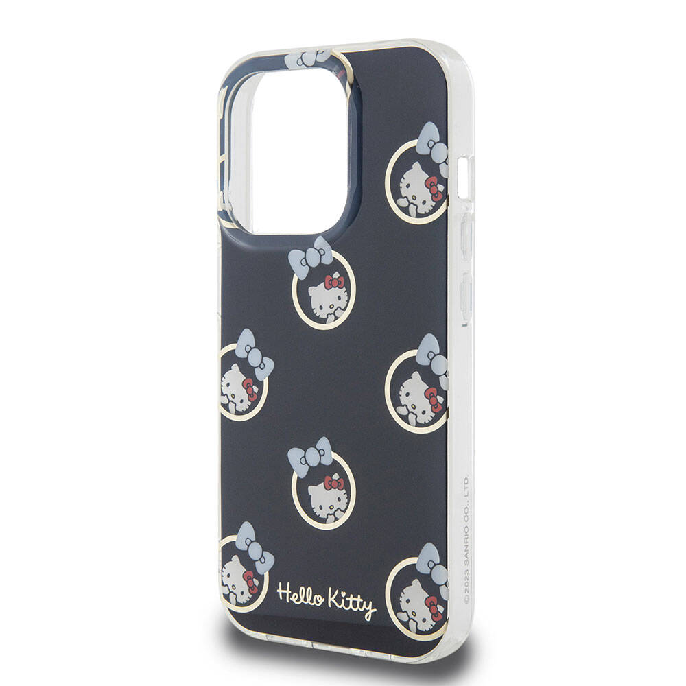 iPhone 15 Pro Kılıf Hello Kitty Orijinal Lisanslı Elektroplating Kaplama Kabarcık Baskılı Kılıf