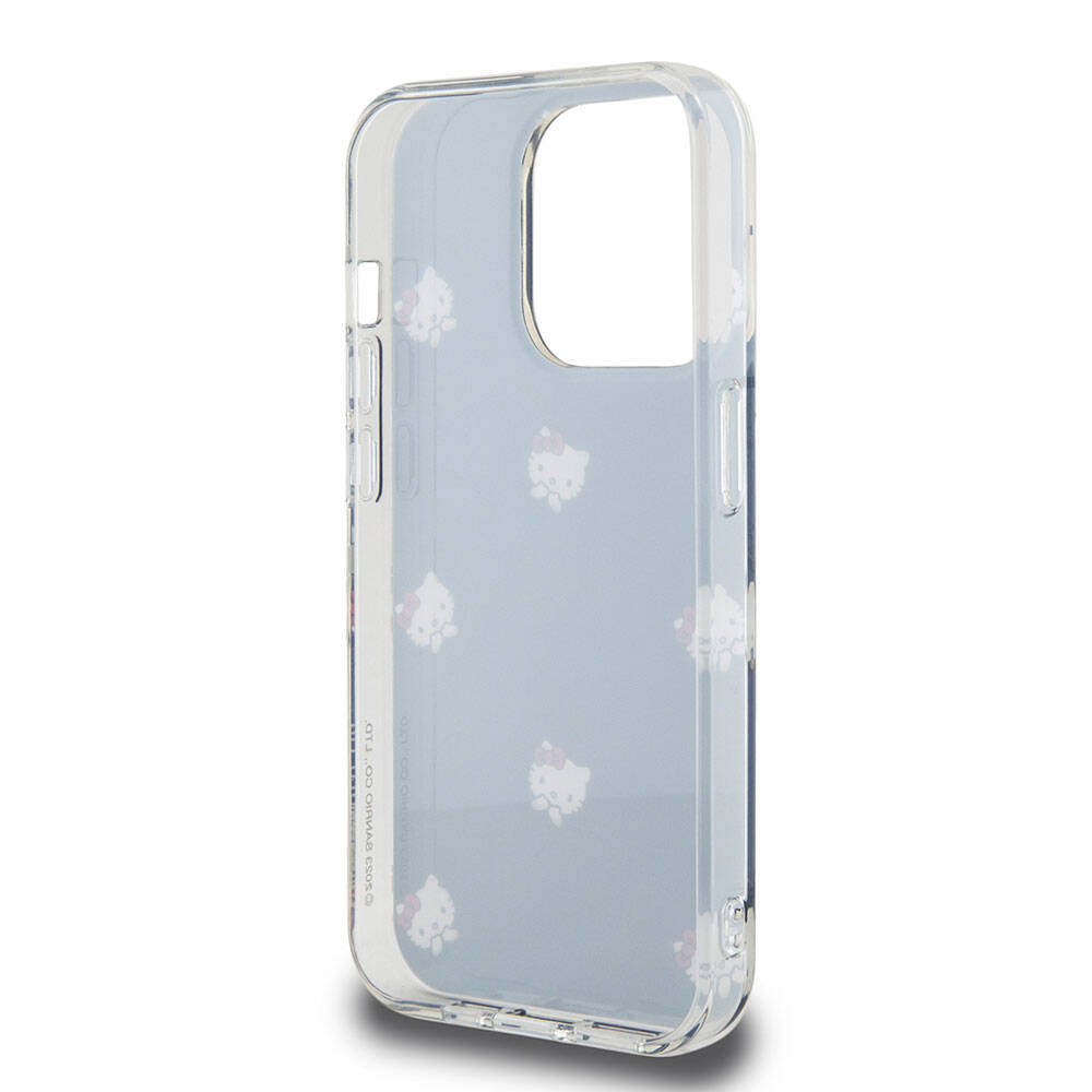 iPhone 15 Pro Kılıf Hello Kitty Orijinal Lisanslı Elektroplating Kaplama Kabarcık Baskılı Kılıf