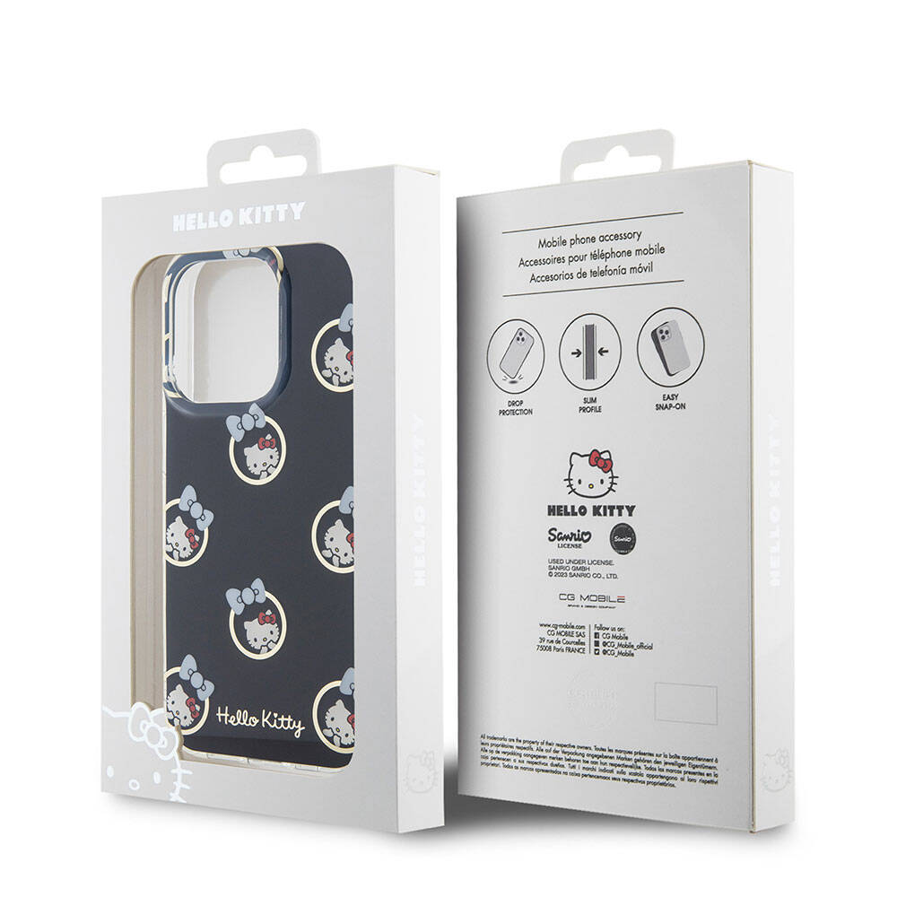 iPhone 15 Pro Kılıf Hello Kitty Orijinal Lisanslı Elektroplating Kaplama Kabarcık Baskılı Kılıf