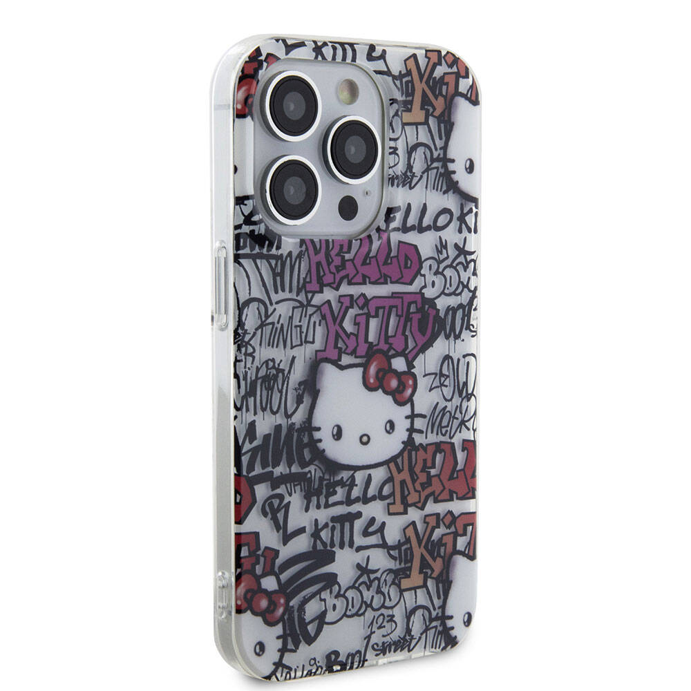 iPhone 15 Pro Kılıf Hello Kitty Orijinal Lisanslı İkonik Logolu Etiket Graffiti Kılıf