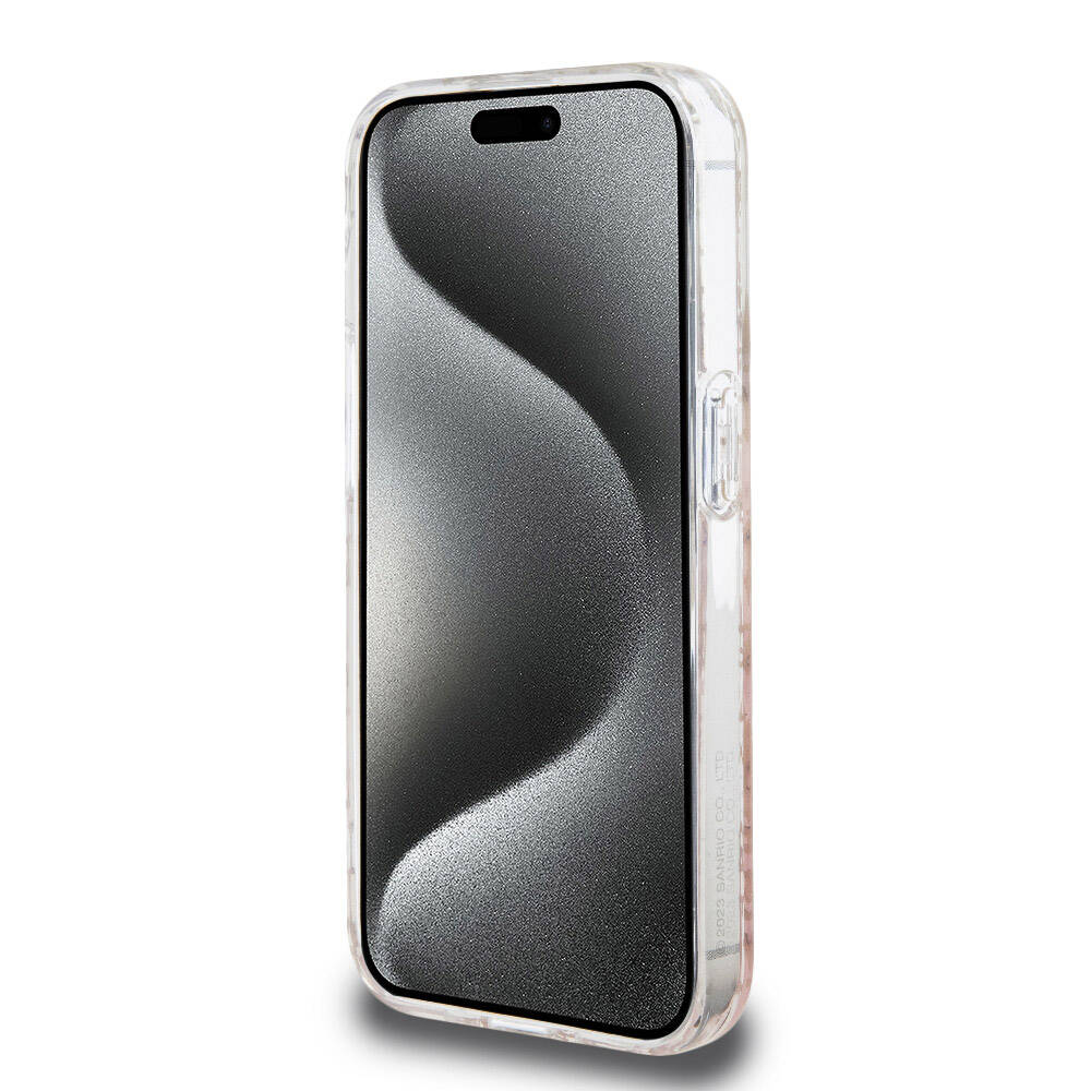 iPhone 15 Pro Kılıf Hello Kitty Orijinal Lisanslı Renk Geçişli Elektroplating Kaplama Kitty Head Desenli Kılıf