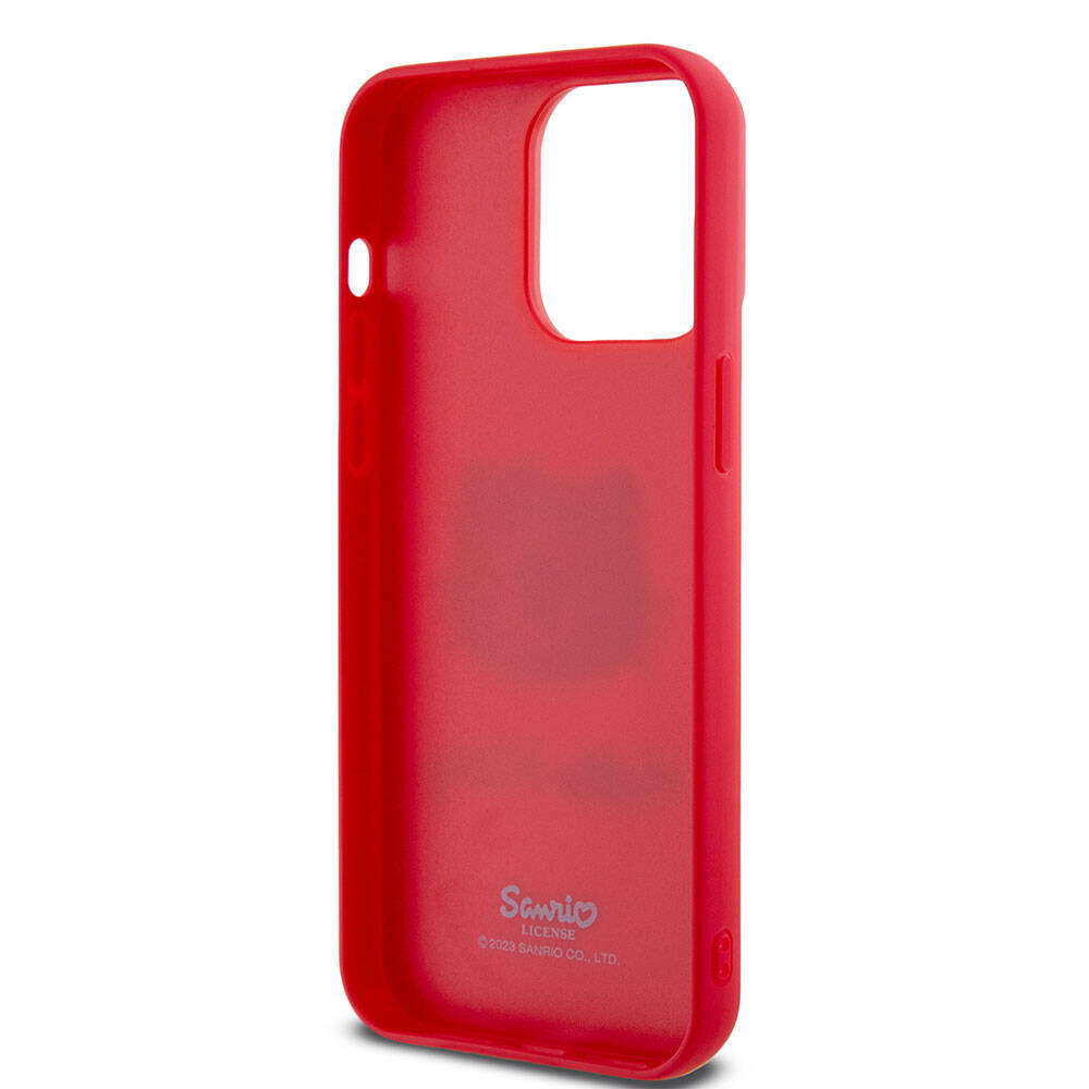 iPhone 15 Pro Kılıf Hello Kitty Orijinal Lisanslı Yazı ve İkonik Logolu 3D Rubber Kitty Head Kılıf