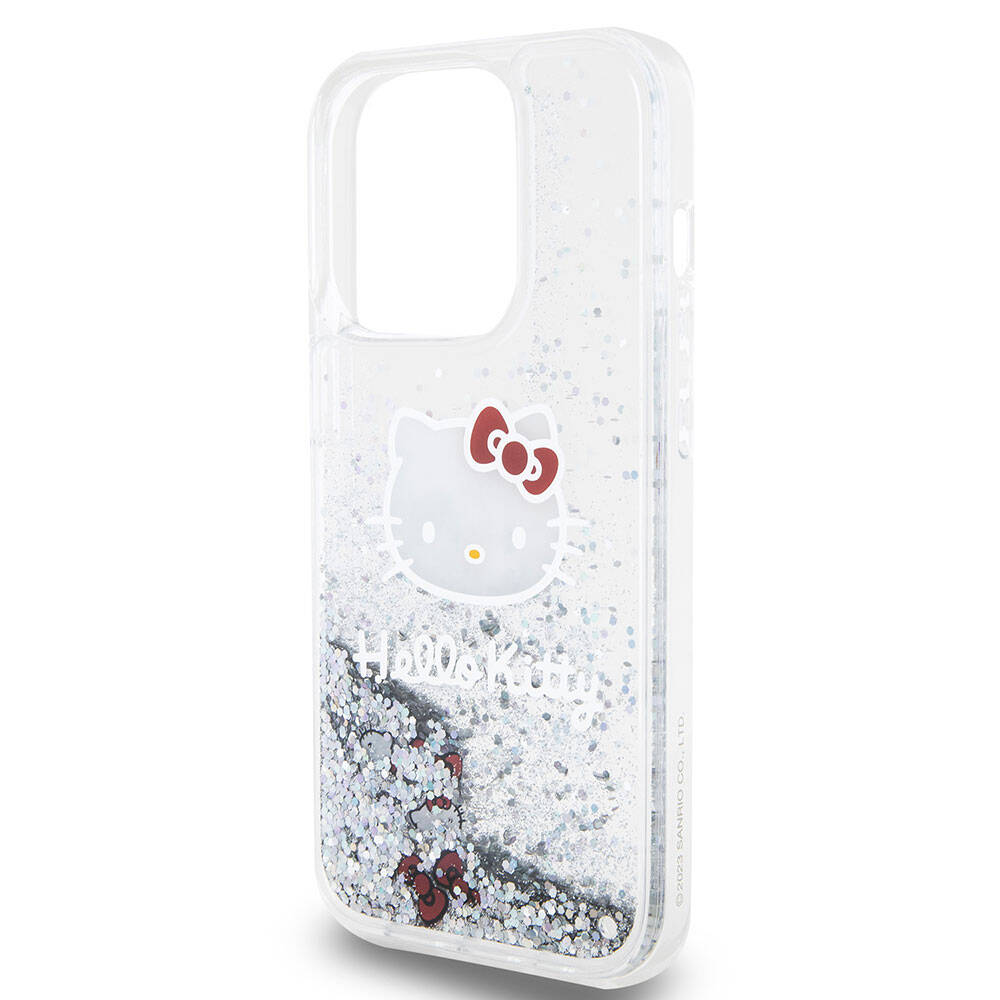 iPhone 15 Pro Kılıf Hello Kitty orijinal Lisanslı İkonik Sıvılı Glitter Kılıf