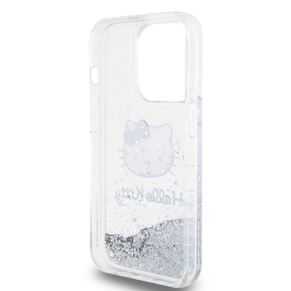 iPhone 15 Pro Kılıf Hello Kitty orijinal Lisanslı İkonik Sıvılı Glitter Kılıf