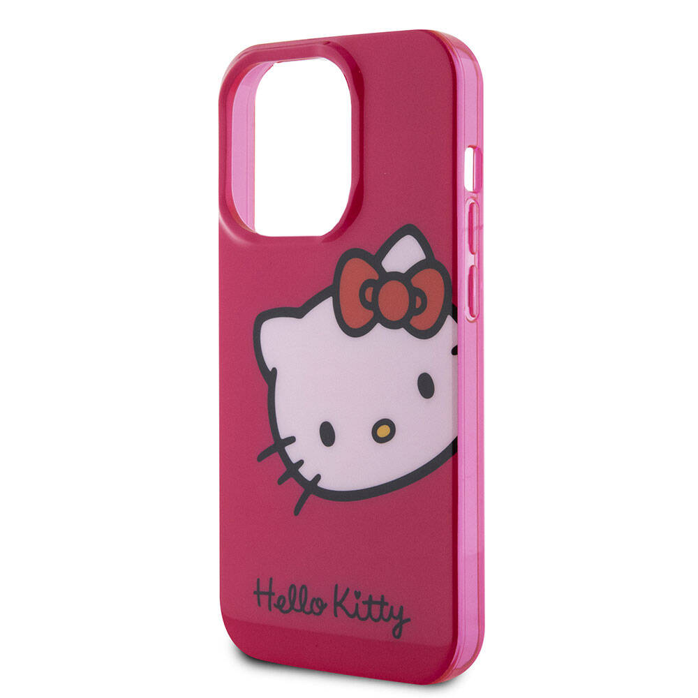 iPhone 15 Pro Kılıf Hello Kitty orijinal Lisanslı Yazı ve İkonik Logolu Kitty Head Kılıf