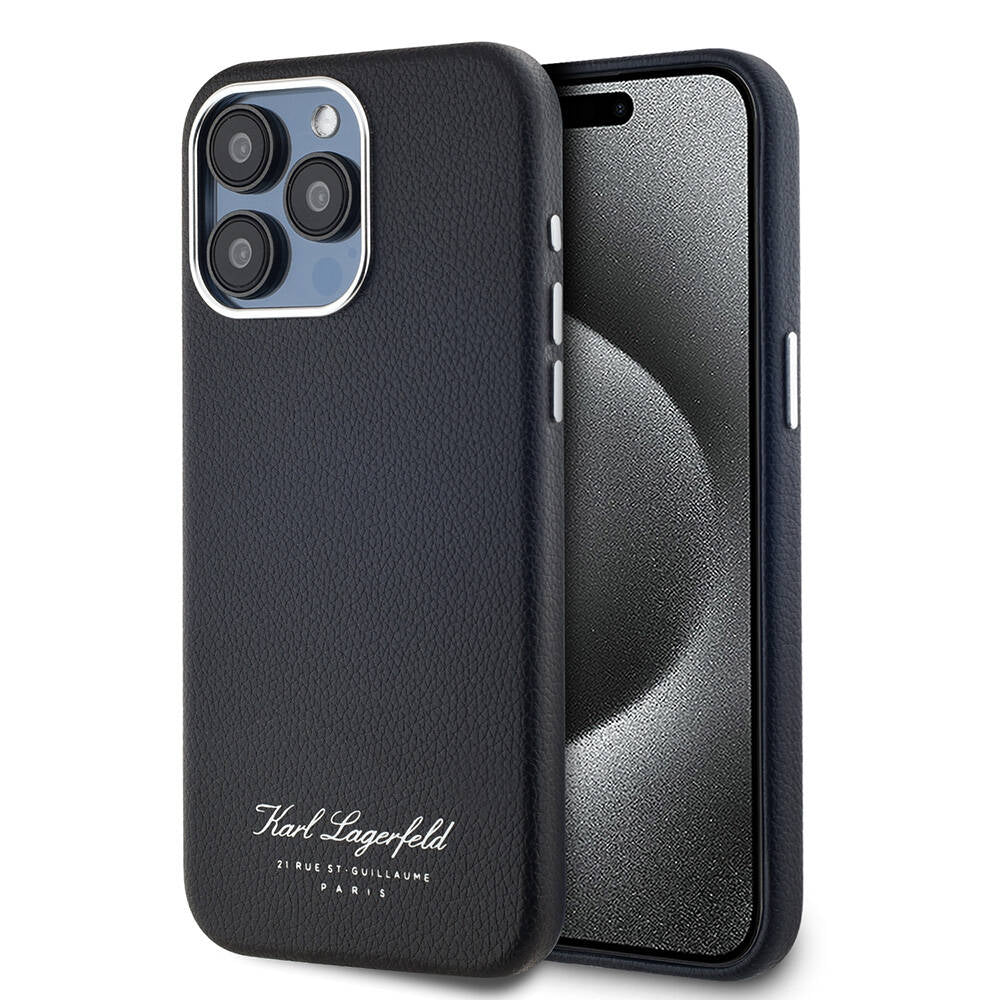 iPhone 15 Pro Kılıf Karl Lagerfeld Orijinal Lisanslı KL Yazılı Hotel Kılıf