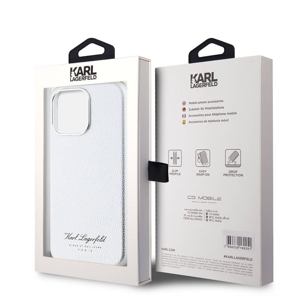 iPhone 15 Pro Kılıf Karl Lagerfeld Orijinal Lisanslı KL Yazılı Hotel Kılıf