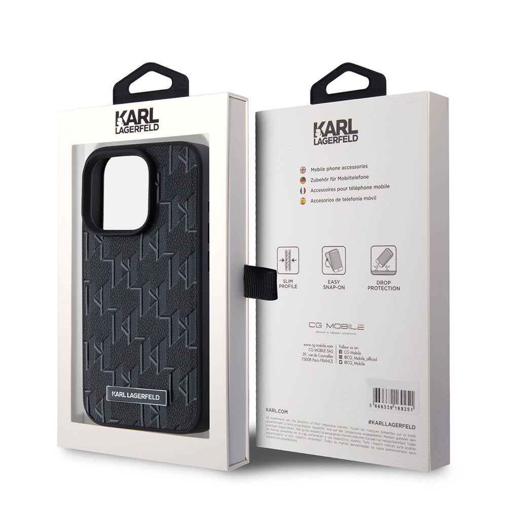 iPhone 15 Pro Kılıf Karl Lagerfeld Orijinal Lisanslı M-safe Şarj Özellikli KL Yazılı Hot Stamp Kılıf