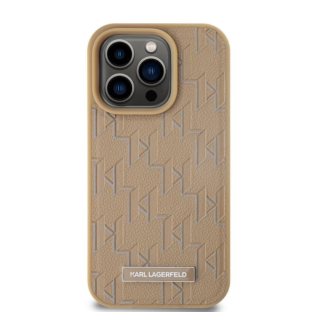 iPhone 15 Pro Kılıf Karl Lagerfeld Orijinal Lisanslı M-safe Şarj Özellikli KL Yazılı Hot Stamp Kılıf