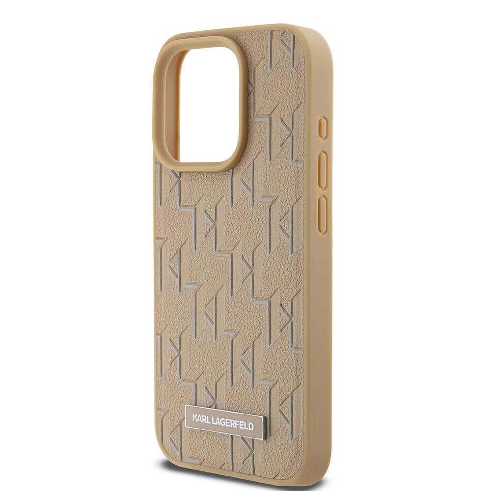 iPhone 15 Pro Kılıf Karl Lagerfeld Orijinal Lisanslı M-safe Şarj Özellikli KL Yazılı Hot Stamp Kılıf