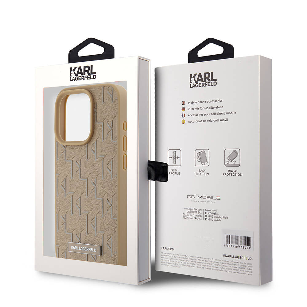 iPhone 15 Pro Kılıf Karl Lagerfeld Orijinal Lisanslı M-safe Şarj Özellikli KL Yazılı Hot Stamp Kılıf