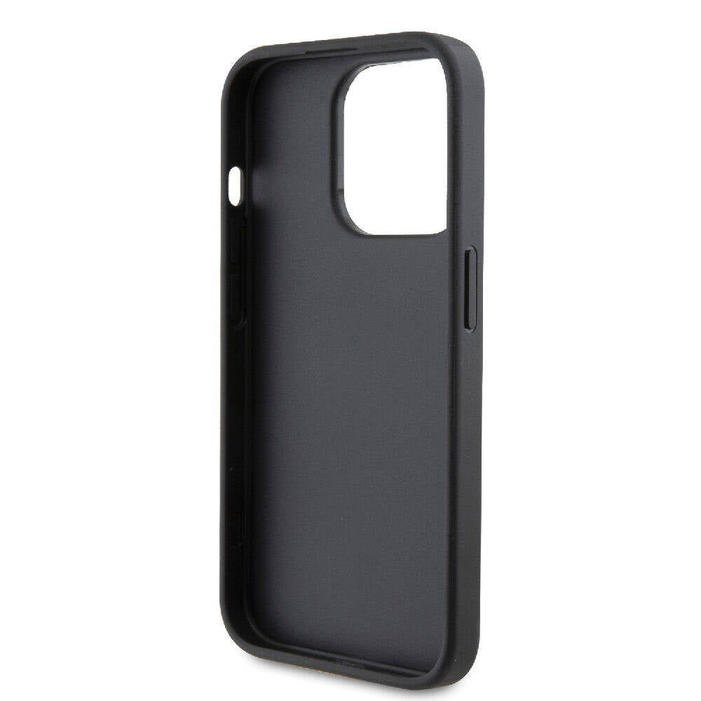 iPhone 15 Pro Kılıf Karl Lagerfeld Orijinal Lisanslı Metal Logo Kartlıklı Saffiano Kılıf
