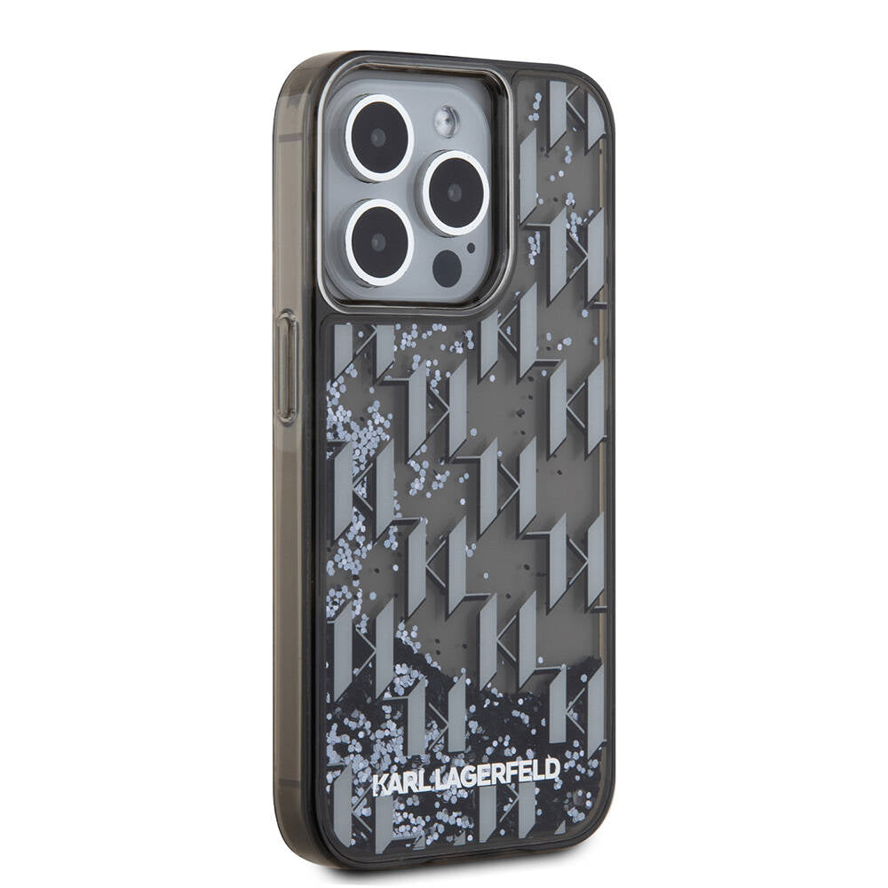 iPhone 15 Pro Kılıf Karl Lagerfeld Orijinal Lisanslı Simli KL Yazılı Monogram Gradıent Kılıf