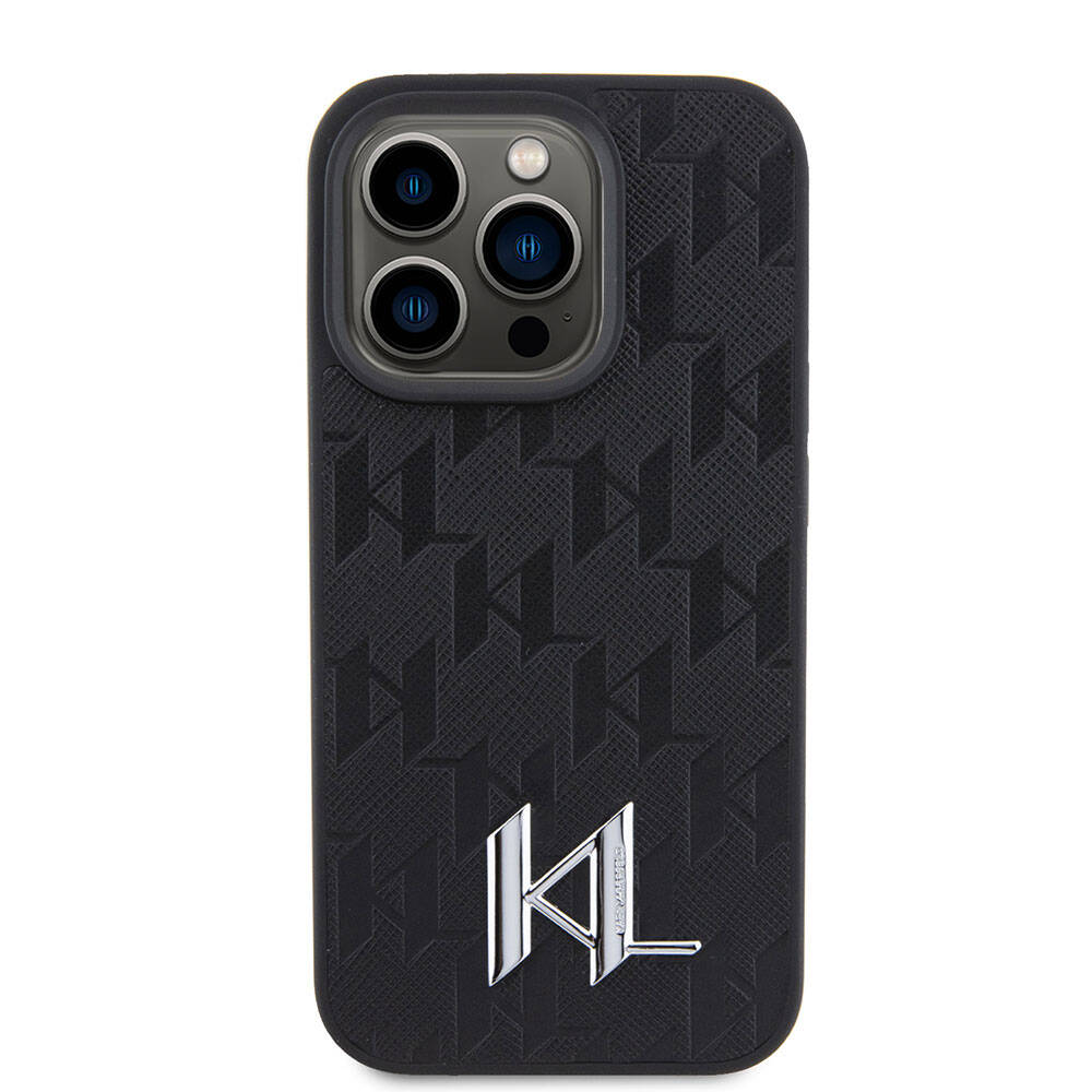 iPhone 15 Pro Kılıf Karl Lagerfeld Hot Stamp K&L Metal Logo Orijinal Lisanslı Kılıf