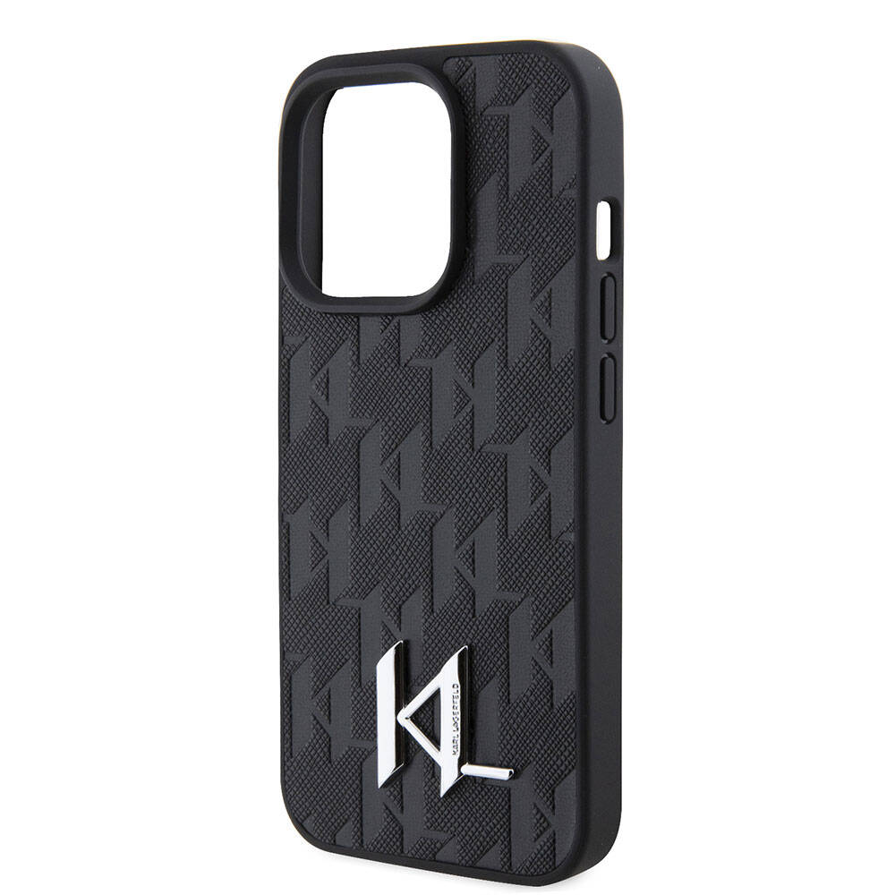 iPhone 15 Pro Kılıf Karl Lagerfeld Hot Stamp K&L Metal Logo Orijinal Lisanslı Kılıf