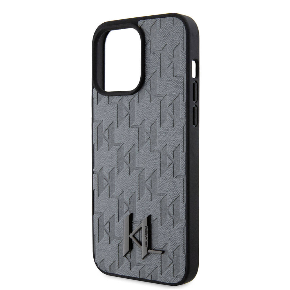 iPhone 15 Pro Kılıf Karl Lagerfeld Hot Stamp K&L Metal Logo Orijinal Lisanslı Kılıf