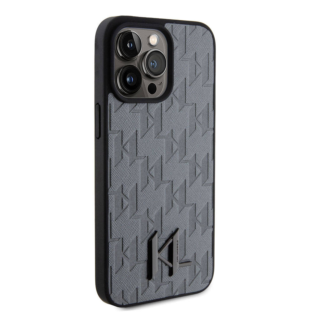 iPhone 15 Pro Kılıf Karl Lagerfeld Hot Stamp K&L Metal Logo Orijinal Lisanslı Kılıf