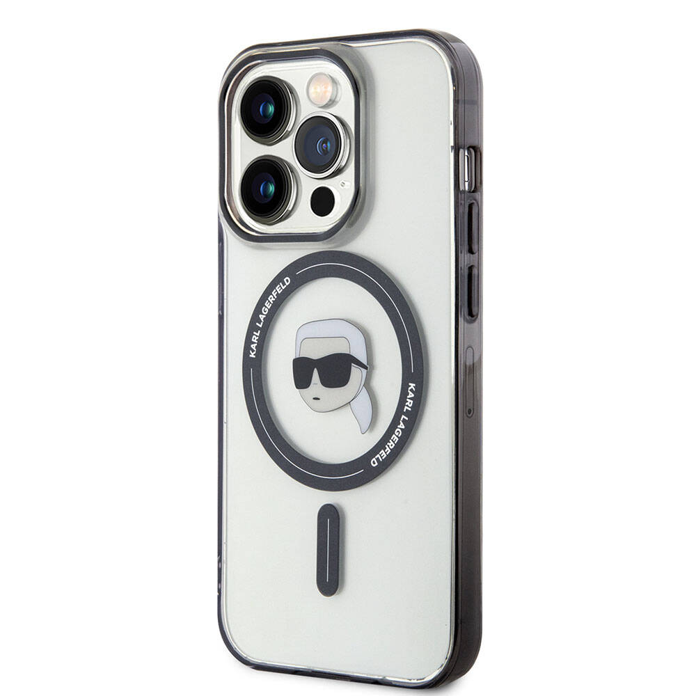 iPhone 15 Pro Kılıf Karl Lagerfeld M-safe Şarj Özellikli IML Karl Orijinal Lisanslı Kılıf