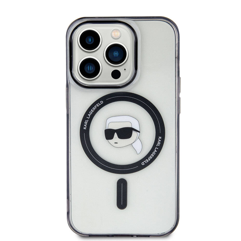 iPhone 15 Pro Kılıf Karl Lagerfeld M-safe Şarj Özellikli IML Karl Orijinal Lisanslı Kılıf