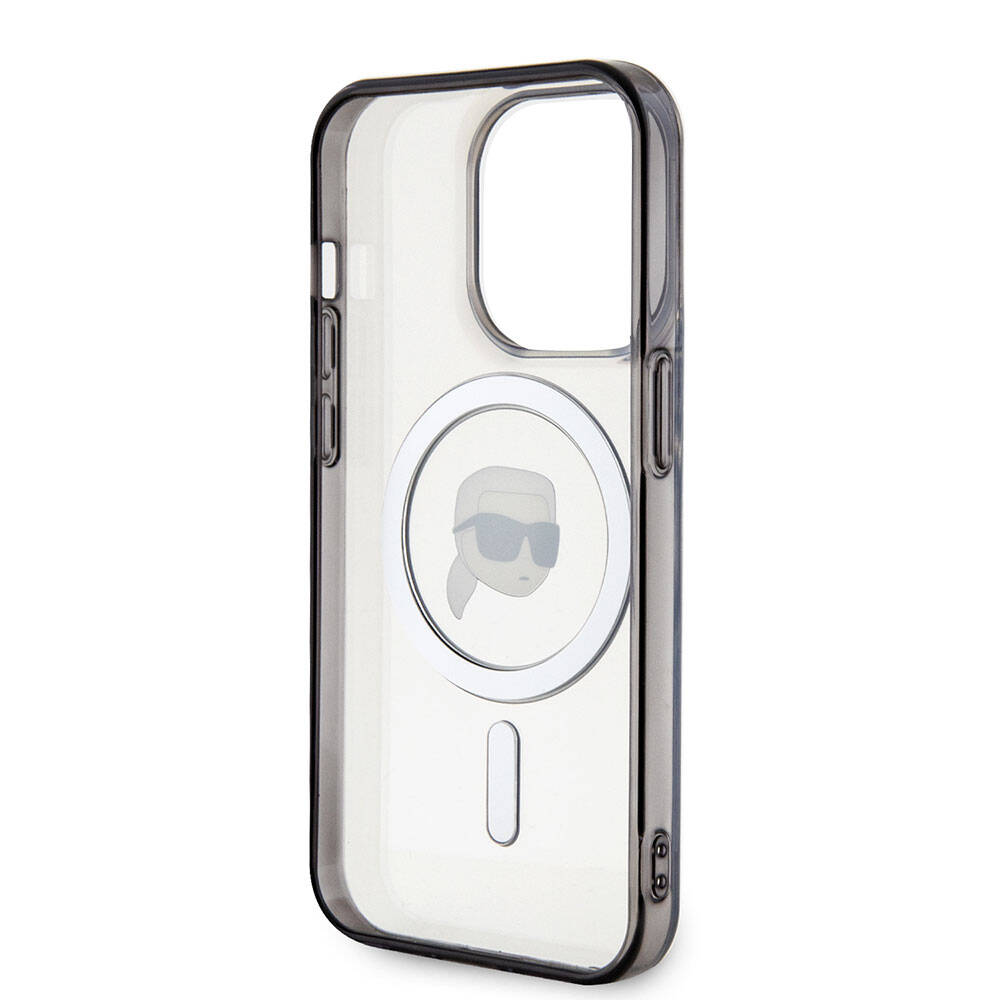 iPhone 15 Pro Kılıf Karl Lagerfeld M-safe Şarj Özellikli IML Karl Orijinal Lisanslı Kılıf