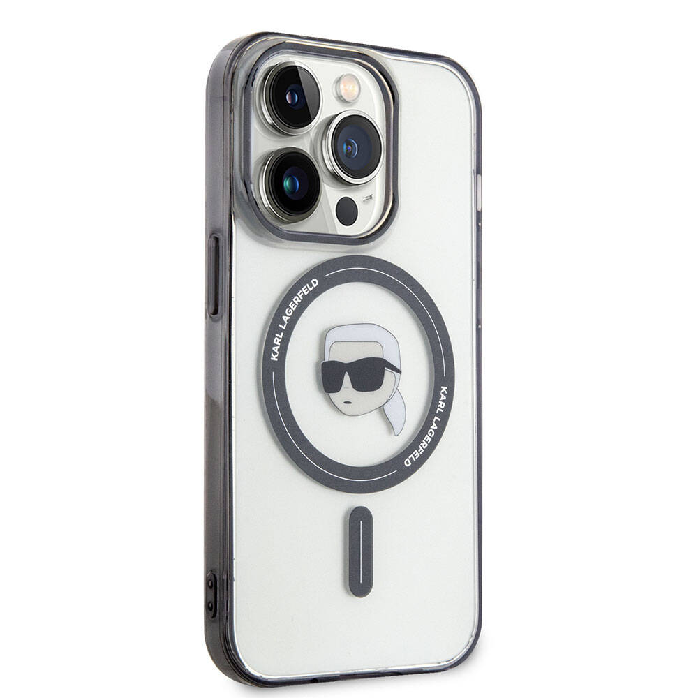iPhone 15 Pro Kılıf Karl Lagerfeld M-safe Şarj Özellikli IML Karl Orijinal Lisanslı Kılıf