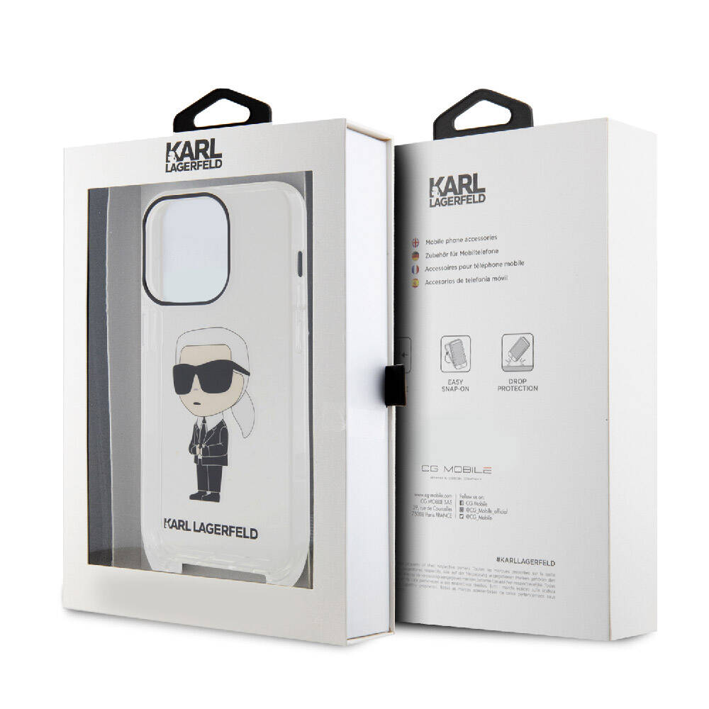 iPhone 15 Pro Kılıf Karl Lagerfeld orijinal Lisanslı Boyun Askılı Karl İkonik Crossbody Kılıf