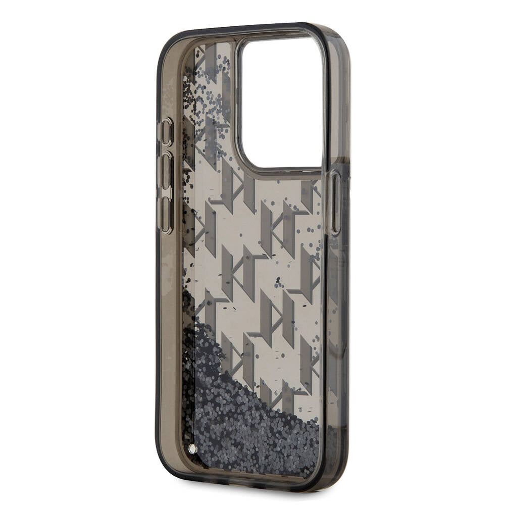 iPhone 15 Pro Kılıf Karl Lagerfeld orijinal Lisanslı Simli KL Yazılı Monogram Gradıent Kılıf