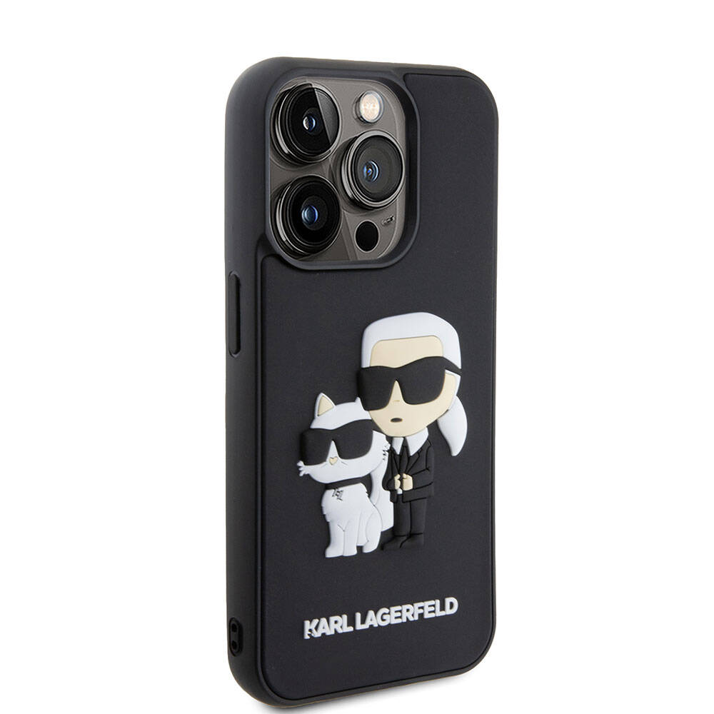 iPhone 15 Pro Kılıf Karl Lagerfeld Silikon 3D K&C Logo Orijinal Lisanslı Kılıf
