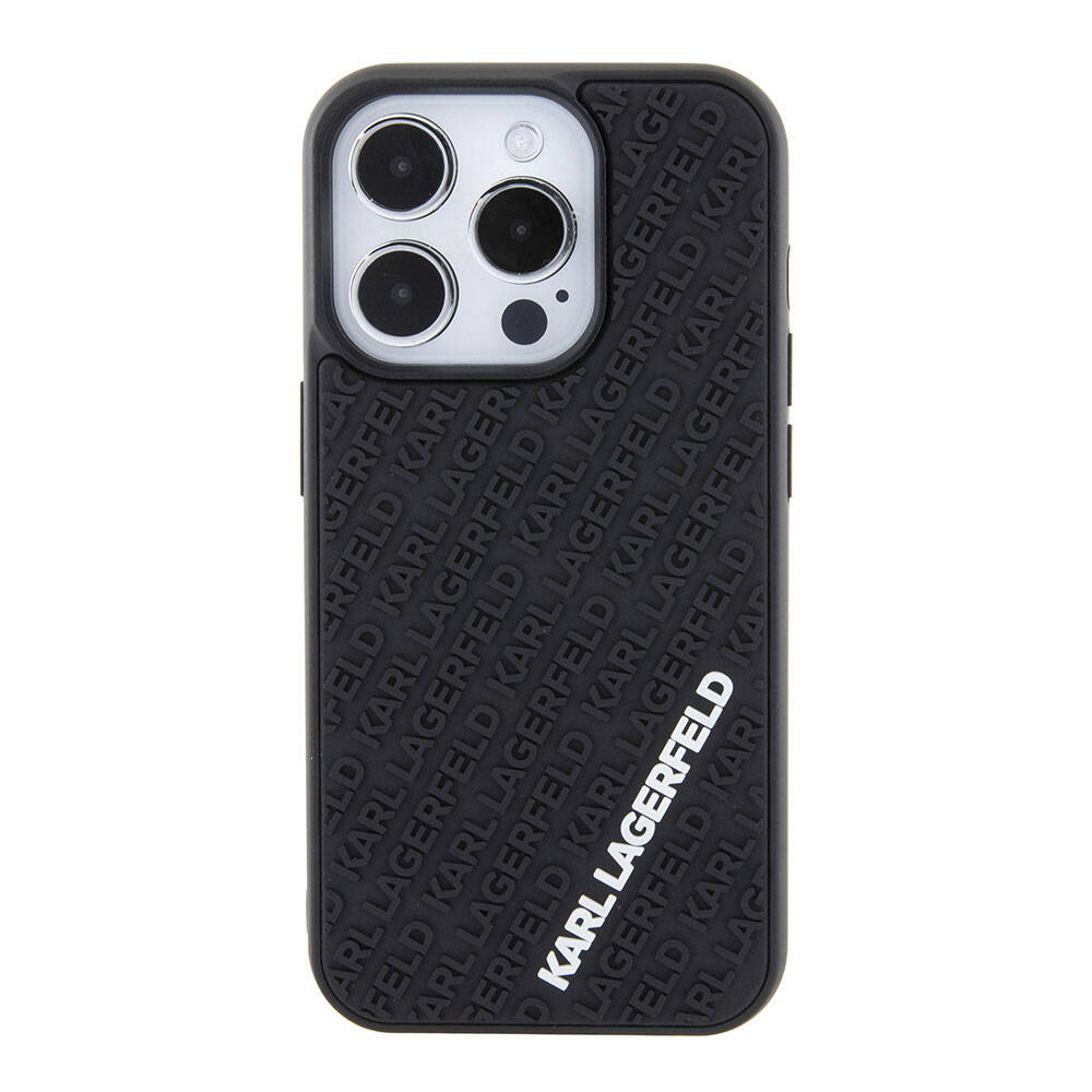 iPhone 15 Pro Kılıf Karl Lagerfeld Silikon 3D Multi Logo Orijinal Lisanslı Kılıf