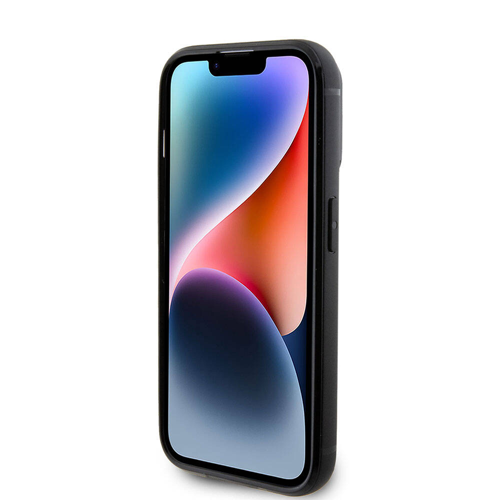iPhone 15 Pro Kılıf Karl Lagerfeld Taşlı Metal Logo Orijinal Lisanslı Kılıf