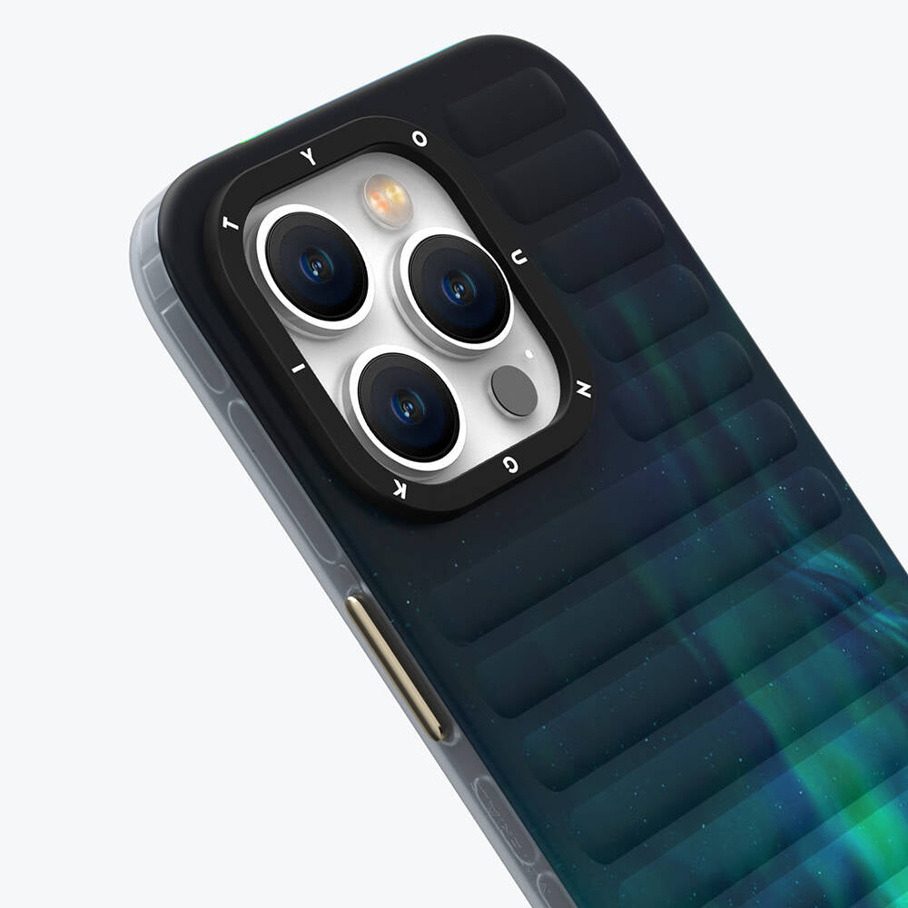 iPhone 15 Pro Kılıf Kuzey Işıkları Desenli Youngkit Aurora Serisi Kılıf