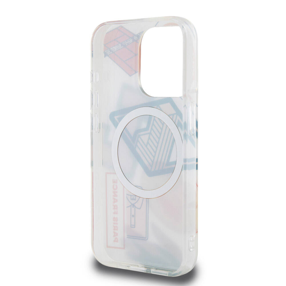 iPhone 15 Pro Kılıf Lacoste Orijinal Lisanslı M-safe Şarj Özellikli Çift Katmanlı Yamalar Desenli Kılıf