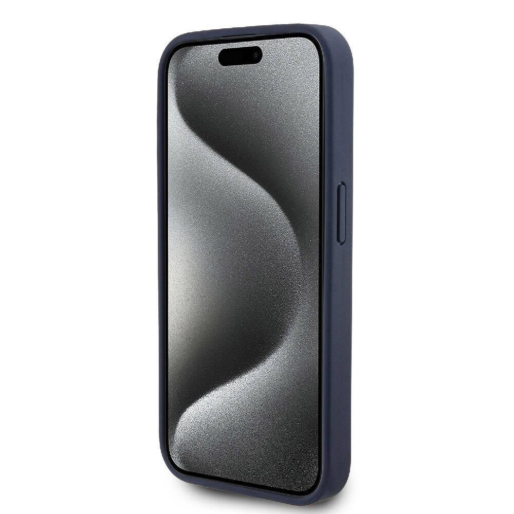 iPhone 15 Pro Kılıf Lacoste Orijinal Lisanslı M-safe Şarj Özellikli PU Deri Görünümlü Karışık Monogram Desenli Kılıf