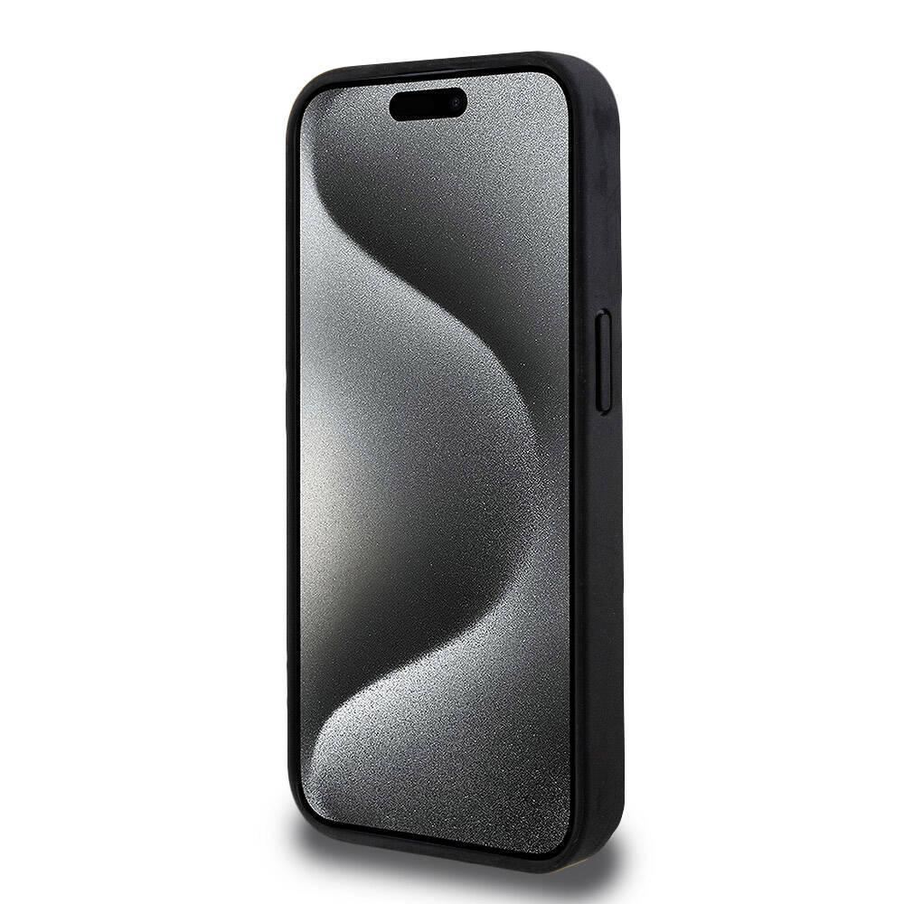 iPhone 15 Pro Kılıf Lacoste Orijinal Lisanslı M-safe Şarj Özellikli PU Deri Görünümlü Kartlıklı Karışık Monogram Desenli Kılıf