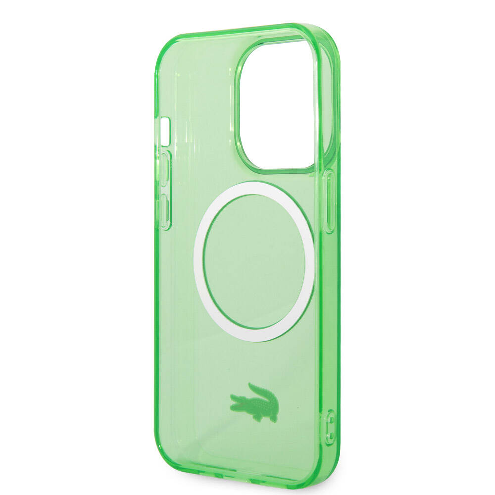 iPhone 15 Pro Kılıf Lacoste orijinal Lisanslı M-safe Şarj Özellikli Transparan Timsah Logo Baskılı Kılıf