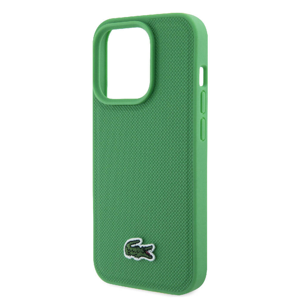 iPhone 15 Pro Kılıf Lacoste orijinal Lisanslı PU Pike Desenli Arka Yüzey İkonik Timsah Dokuma Logolu Kılıf
