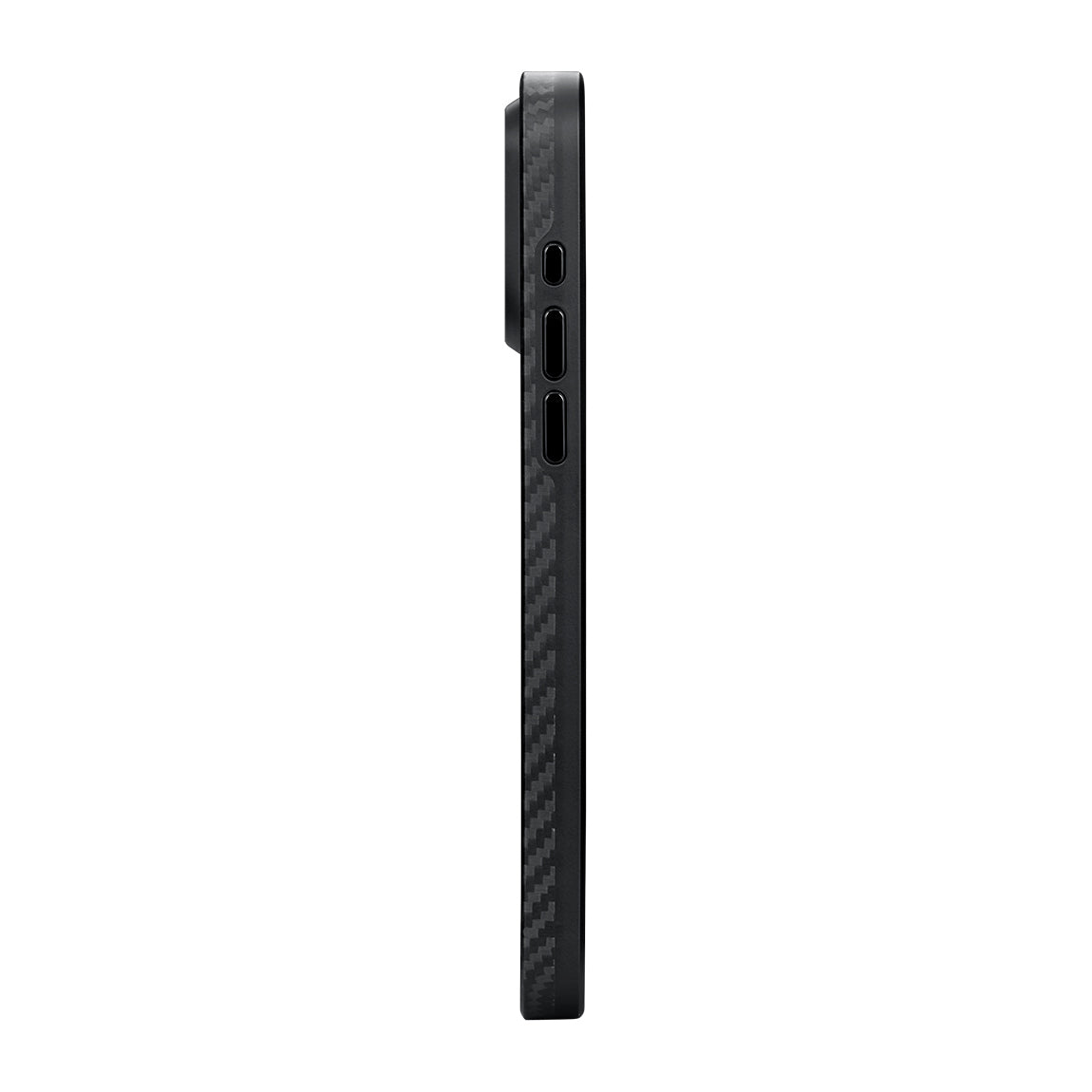 iPhone 15 Pro Kılıf M-safe Şarj Özellikli 1500D Aramid Karbon Fiber Pitaka Military-Grade Classic Serisi Black-Grey Twill Kılıf