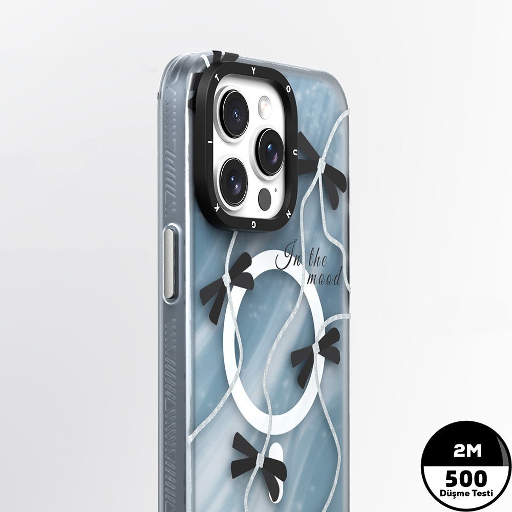 iPhone 15 Pro Kılıf M-safe Şarj Özellikli Airbagli Çift Katmanlı Youngkit Star&Butterfly Serisi Kılıf