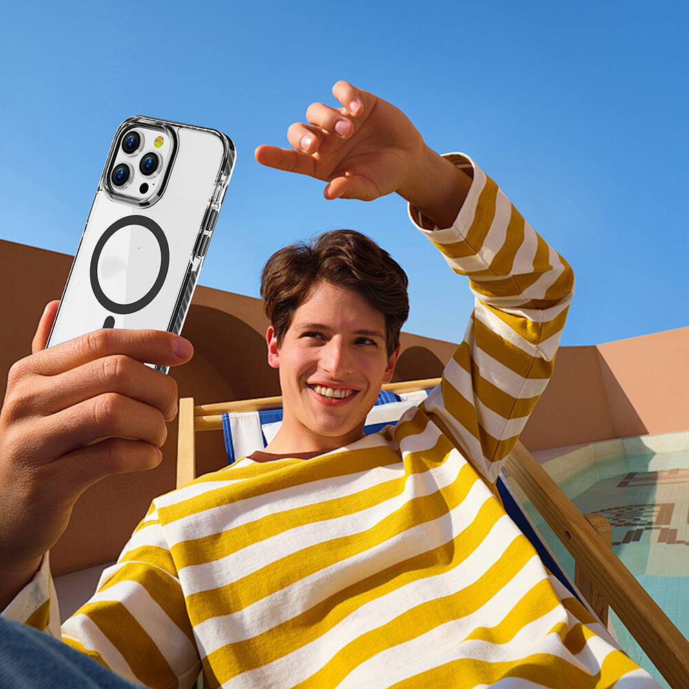 iPhone 15 Pro Kılıf M-safe Şarj Özellikli Airbagli Takılabilir Askı Aparatlı Zore Nana Kılıf