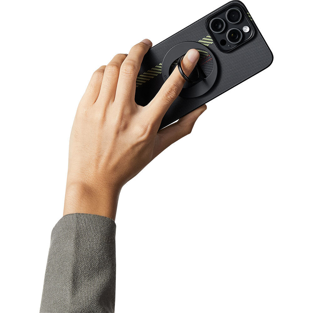 iPhone 15 Pro Kılıf M-safe Şarj Özellikli Aramid Fiber Pitaka Tactile Woven Break The Line Kılıf