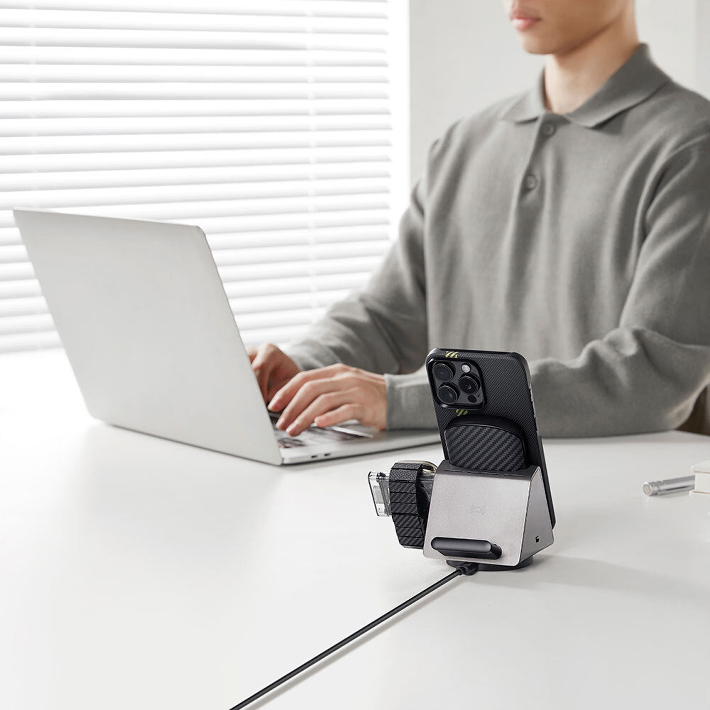 iPhone 15 Pro Kılıf M-safe Şarj Özellikli Aramid Fiber Pitaka Tactile Woven Break The Line Kılıf