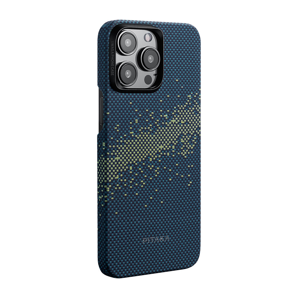 iPhone 15 Pro Kılıf M-safe Şarj Özellikli Aramid Karbon Fiber Pitaka Tactile Woven Starpeak Serisi Milky Way Galaxy Kılıf