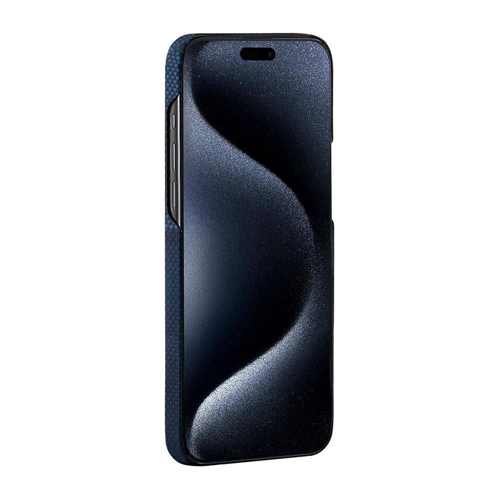 iPhone 15 Pro Kılıf M-safe Şarj Özellikli Aramid Karbon Fiber Pitaka Tactile Woven Starpeak Serisi Milky Way Galaxy Kılıf
