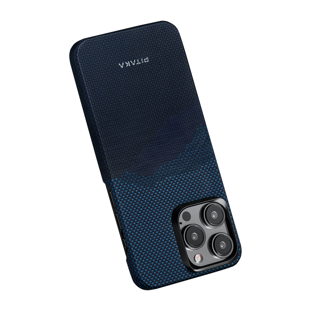 iPhone 15 Pro Kılıf M-safe Şarj Özellikli Aramid Fiber Pitaka Tactile Woven Starpeak Serisi Over The Horizon Kılıf