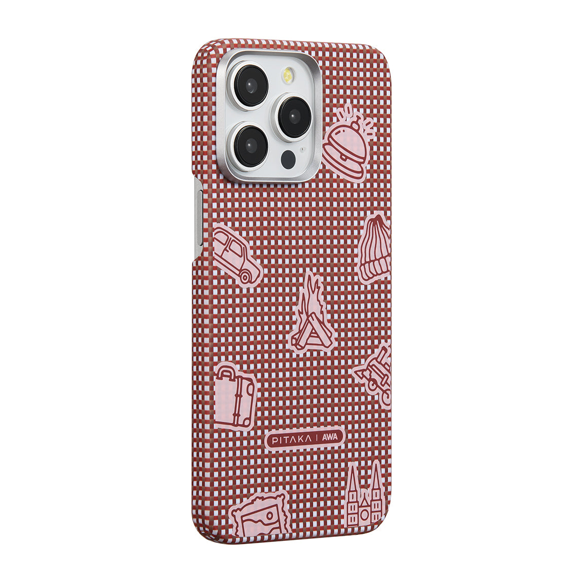 iPhone 15 Pro Kılıf M-safe Şarj Özellikli Awa Tasarımlı 1500D Aramid Fiber Pitaka Ultra-Slim Classic Serisi Bonfire Kılıf