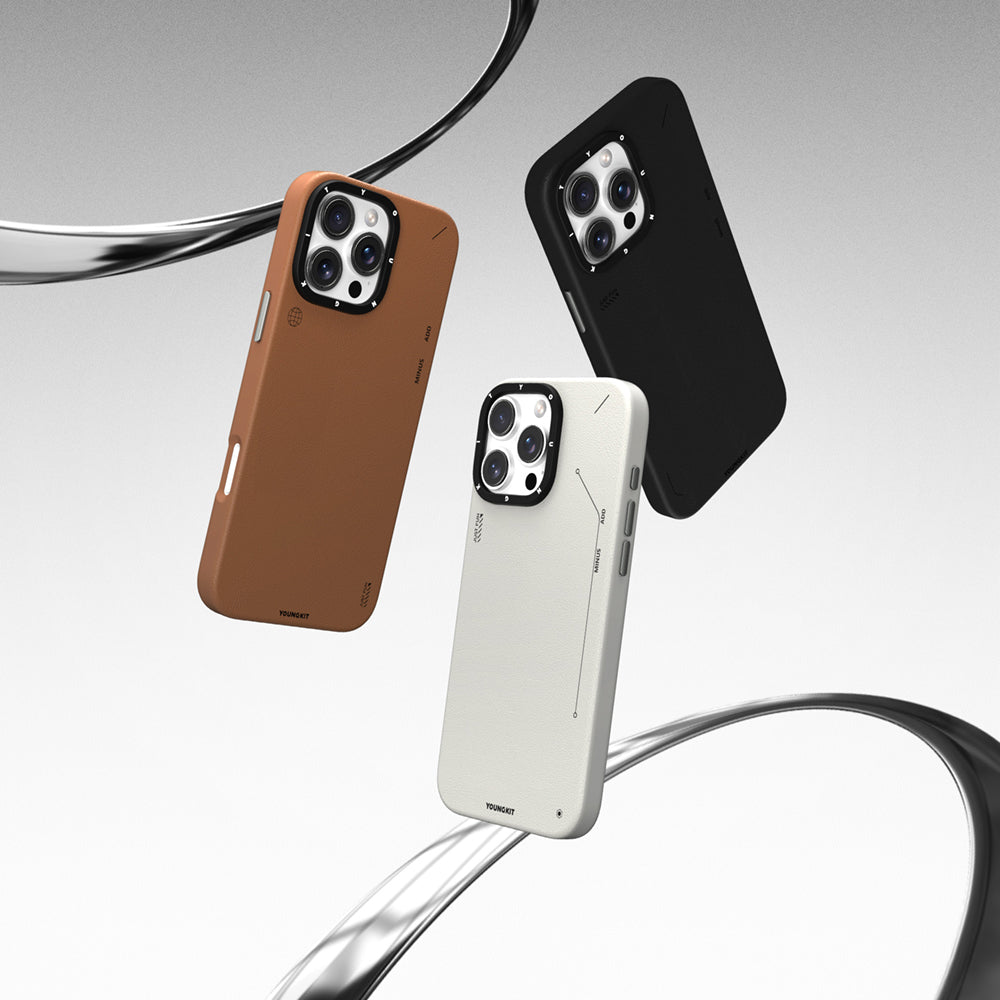 iPhone 15 Pro Kılıf M-safe Şarj Özellikli Basit Mat Deri Desenli Youngkit Tech Fashion Serisi Kılıf