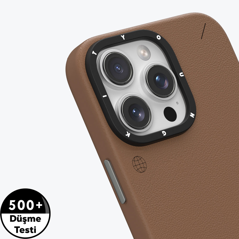 iPhone 15 Pro Kılıf M-safe Şarj Özellikli Basit Mat Deri Desenli Youngkit Tech Fashion Serisi Kılıf